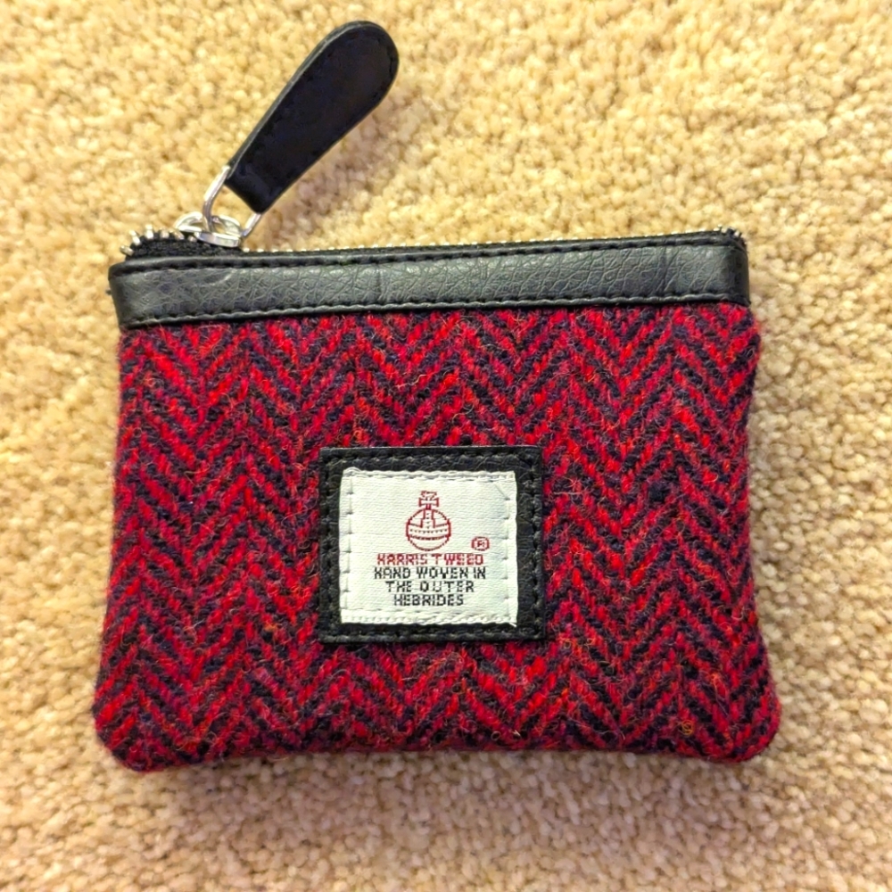 Harris Tweed Small Coin Purse Red